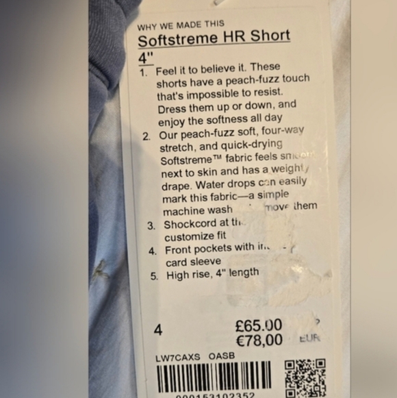 lululemon athletica Softstreme High-Rise Shorts - Dusty Blue - Picture 4 of 4